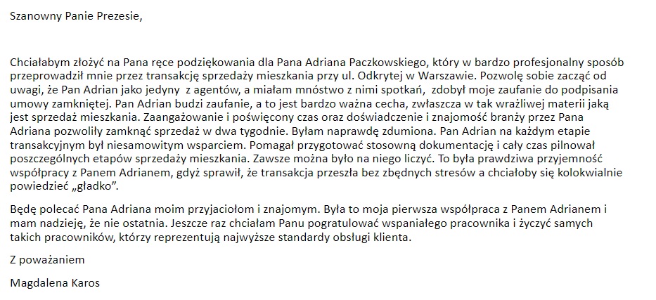 Opinia Adrian Paczkowski